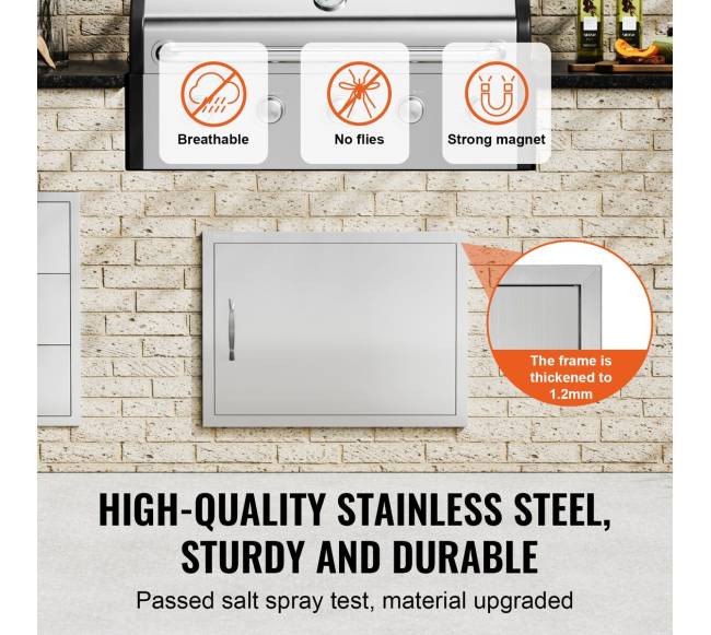 Nerūdijančio plieno lauko durys griliui2