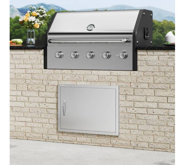 Nerūdijančio plieno lauko durys griliui7