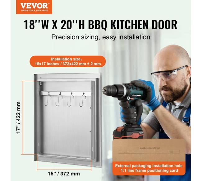 nerūdijančio plieno lauko virtuvės durys1