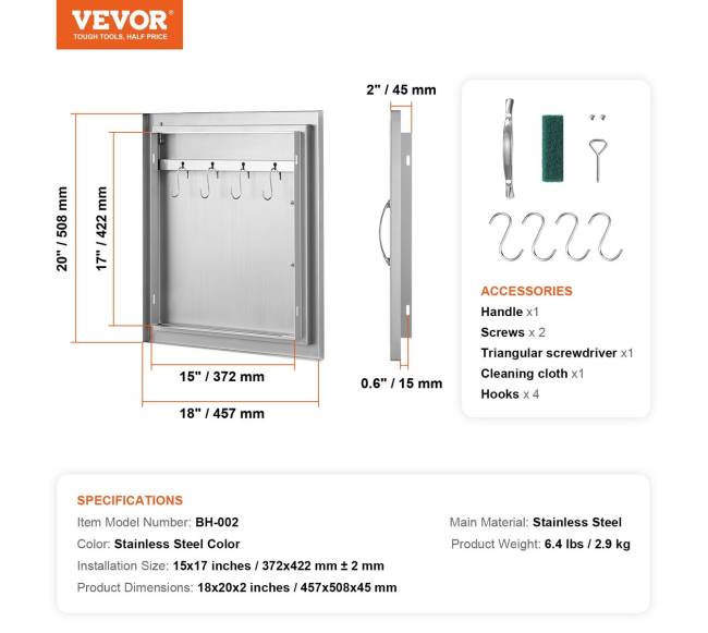 nerūdijančio plieno lauko virtuvės durys6