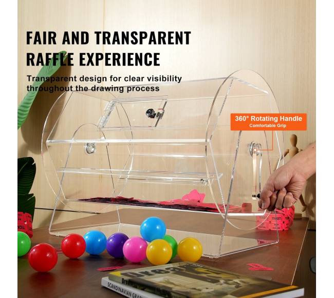 Permatomas akrilo lošimų būgnas5