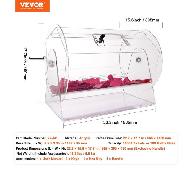 Permatomas akrilo lošimų būgnas6