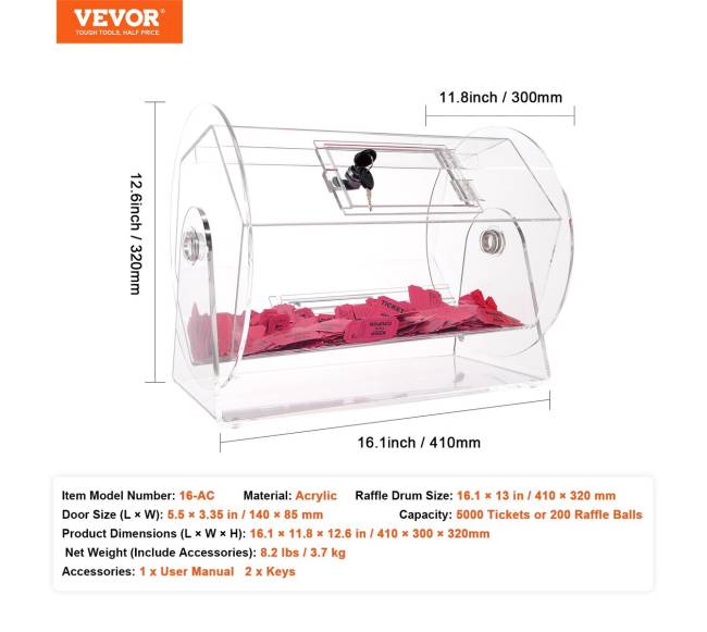 Akrilinis burtų sukamosios dėžės būgnas6