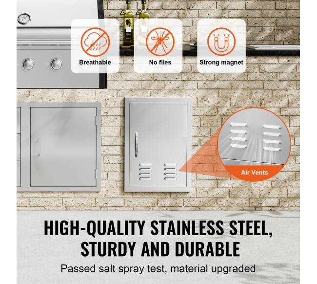 nerūdijančio plieno 610x431 mm BBQ durys2