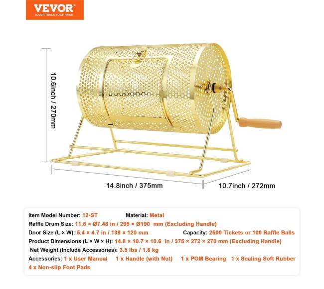 Loterijos būgnas su medine rankena6