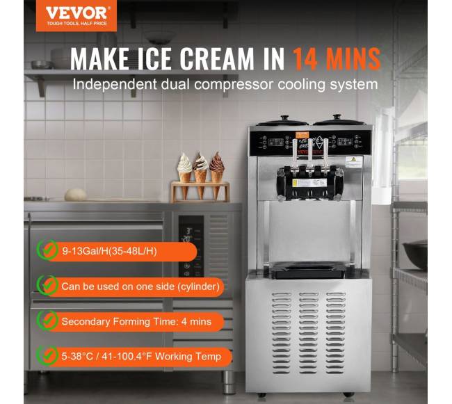 Komercinė ledų gaminimo mašina su LED paneliu1