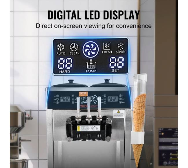 Komercinė ledų gaminimo mašina su LED paneliu4