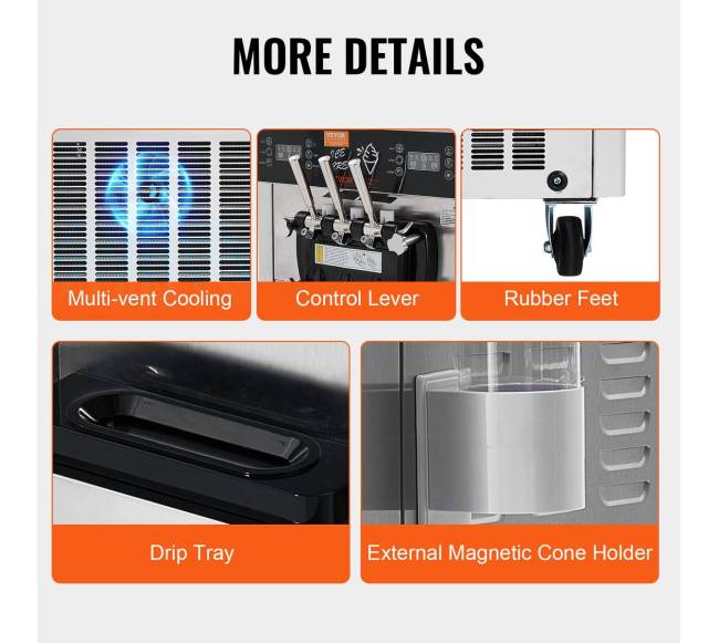 Komercinė ledų gaminimo mašina su LED paneliu5