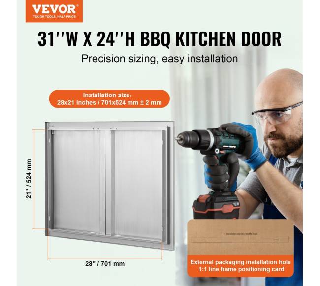 Lauko virtuvės dvigubos durys 787x609 mm1