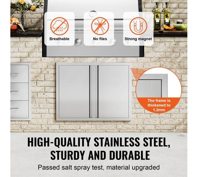 Lauko virtuvės dvigubos durys 787x609 mm2