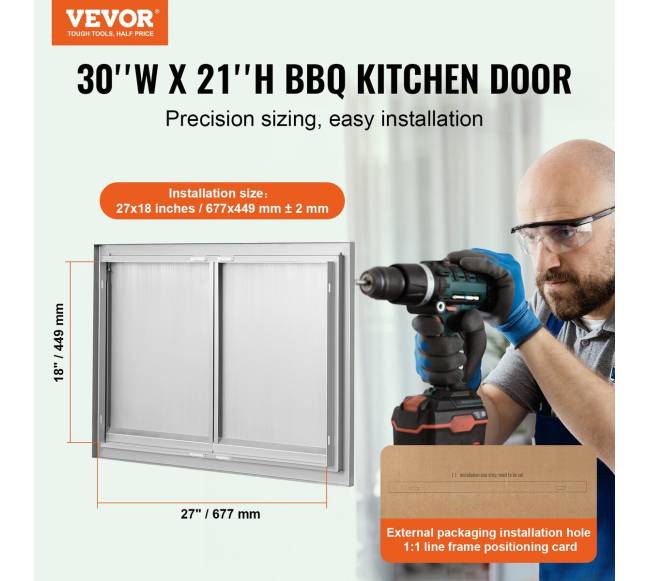 BBQ prieigos durys 762x532 mm iš nerūdijančio plieno1