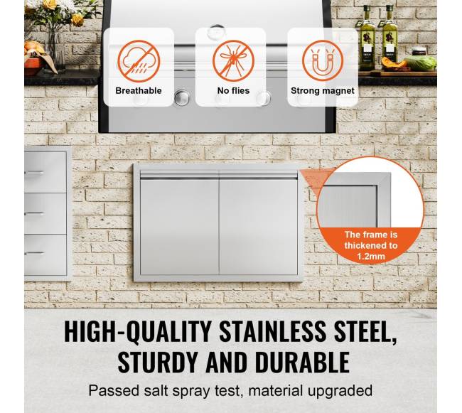 BBQ prieigos durys 762x532 mm iš nerūdijančio plieno2