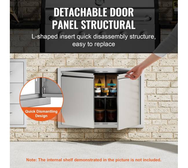 BBQ prieigos durys 762x532 mm iš nerūdijančio plieno3