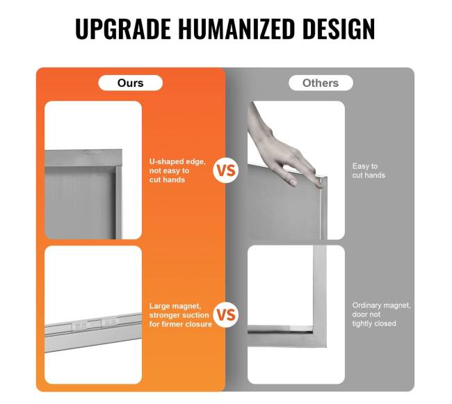 BBQ prieigos durys 762x532 mm iš nerūdijančio plieno4
