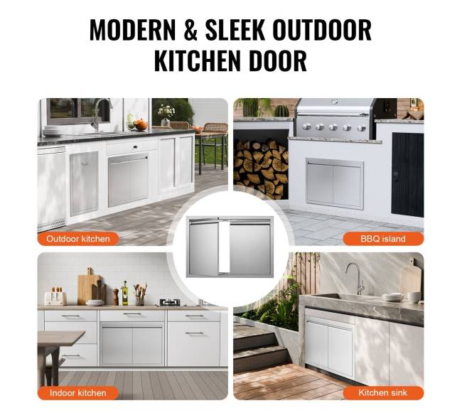 BBQ prieigos durys 762x532 mm iš nerūdijančio plieno5