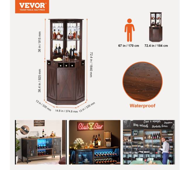 Kampinis juodo riešuto baro kabinetas6