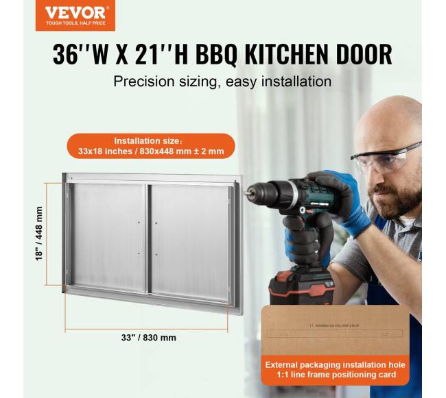 Lauko virtuvės dvigubos durys 915x533 mm1