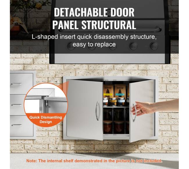 Nerūdijančio plieno BBQ prieigos durys 838x558 mm3