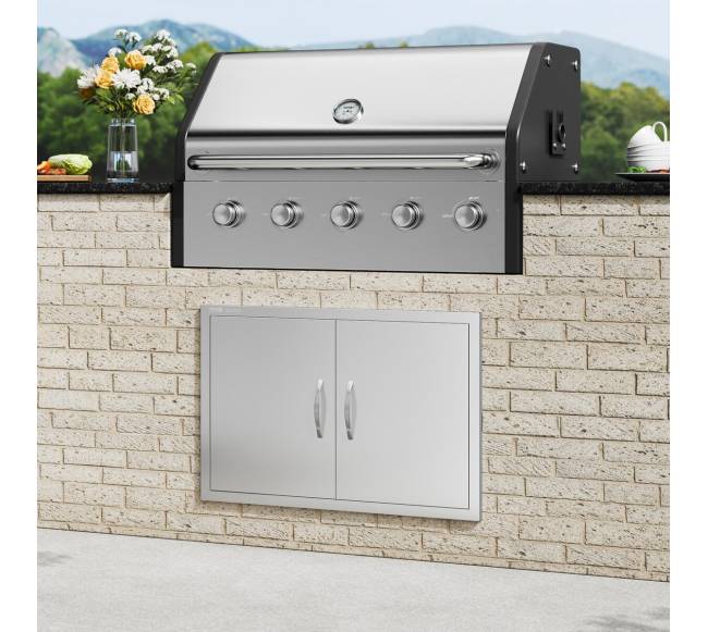 Nerūdijančio plieno BBQ prieigos durys 838x558 mm7