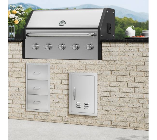 Lauko virtuvės nerūdijančio plieno durelės 356x508 mm7