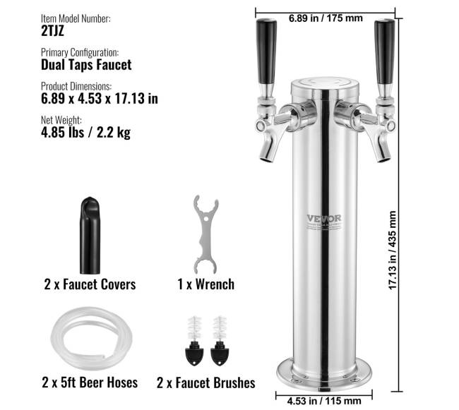 Dvigubas alaus bokštas su čiaupais6