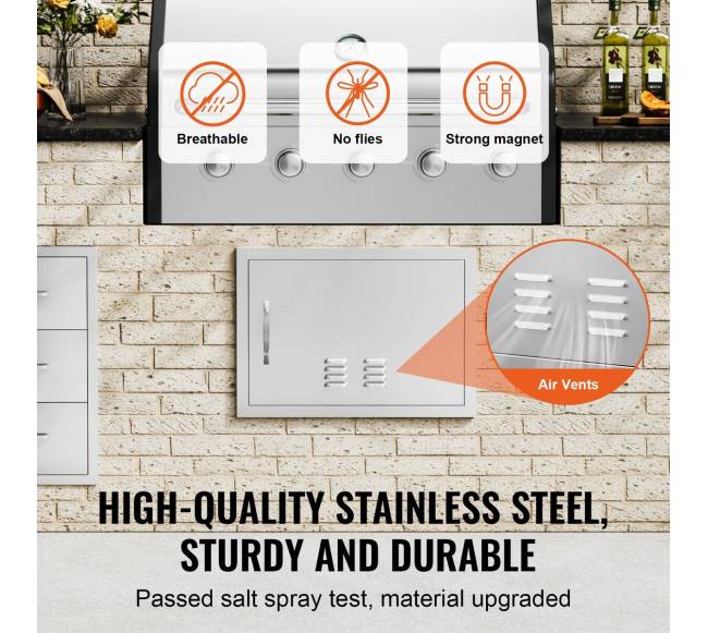 BBQ prieigos durelės, 610x432 mm nerūdijančio plieno2