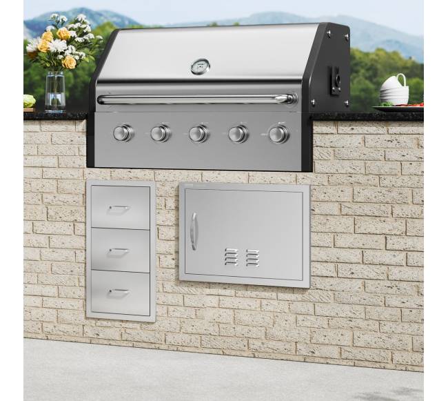 BBQ prieigos durelės, 610x432 mm nerūdijančio plieno6