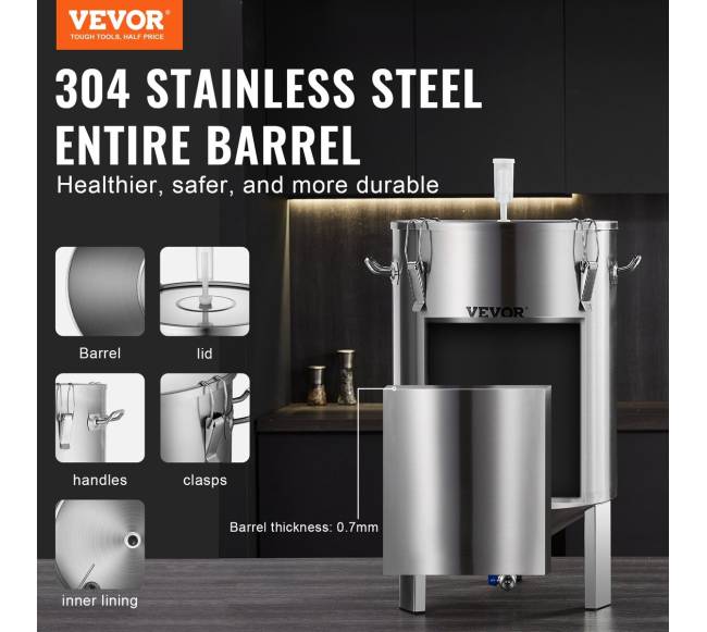 304 nerūdijančio plieno alaus fermentatorius 60 L1