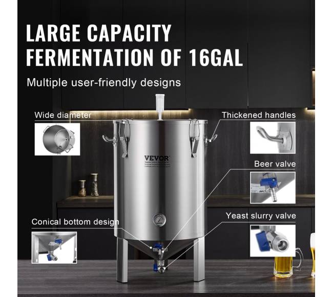 304 nerūdijančio plieno alaus fermentatorius 60 L5