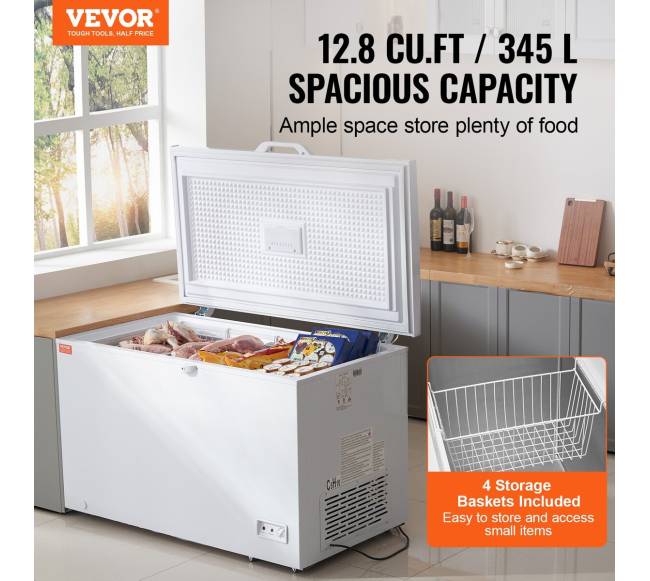 Krūtinės šaldiklis su 4 nuimamomis krepšeliais1