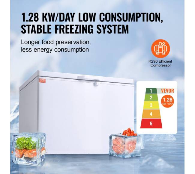 Krūtinės šaldiklis su 4 nuimamomis krepšeliais2