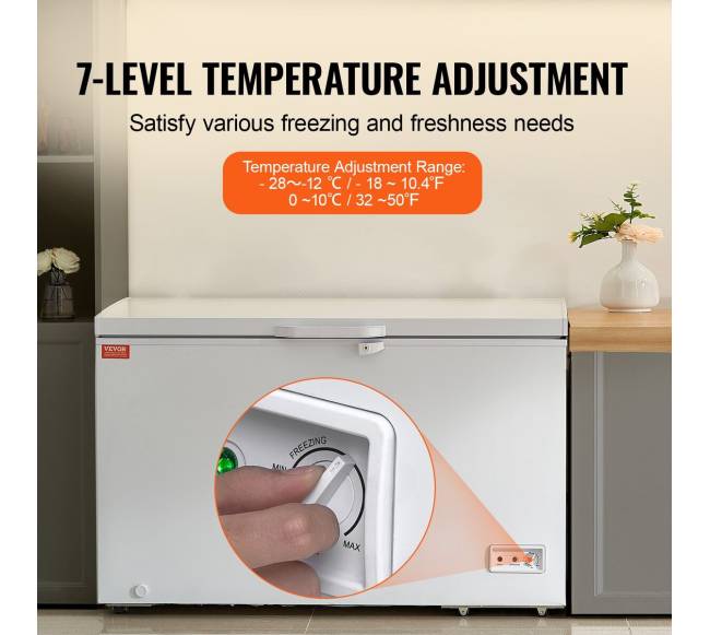 Krūtinės šaldiklis su 4 nuimamomis krepšeliais3