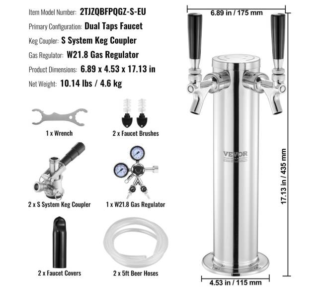 Dvigubų čiaupų kegeratoriaus bokštelis6