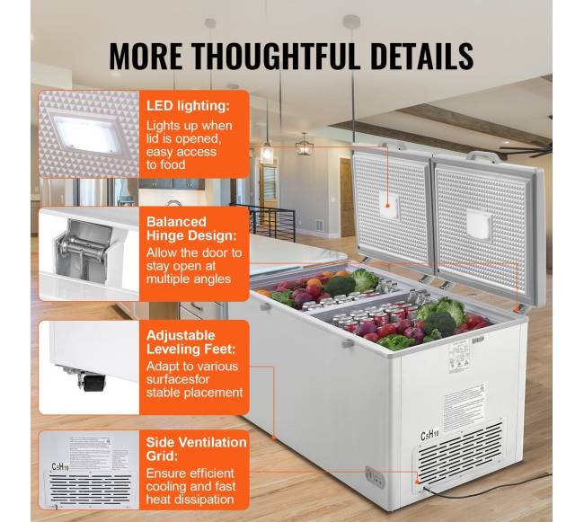 Didelė šaldymo kamera su 4 krepšiais5