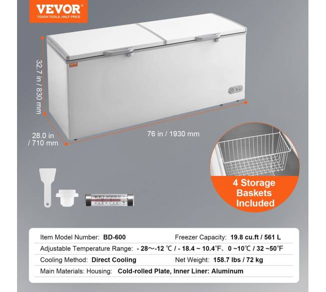 Didelė šaldymo kamera su 4 krepšiais6