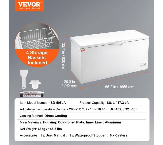 Šaldiklis 488 L su 4 krepšiais6