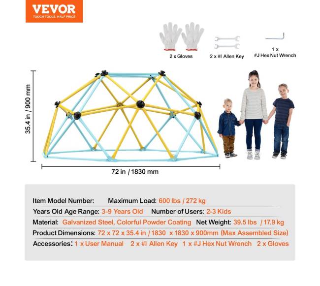 Geometrinis laipiojimo kupolas vaikams6