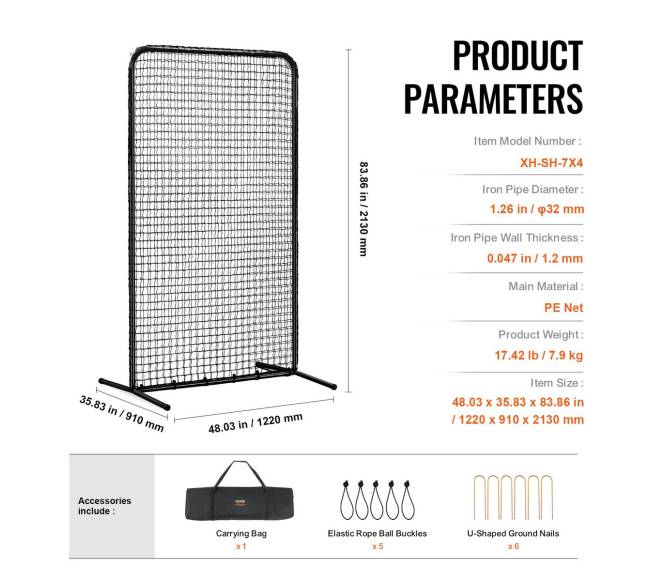 beisbolo saugos ekranas 213x122 cm6