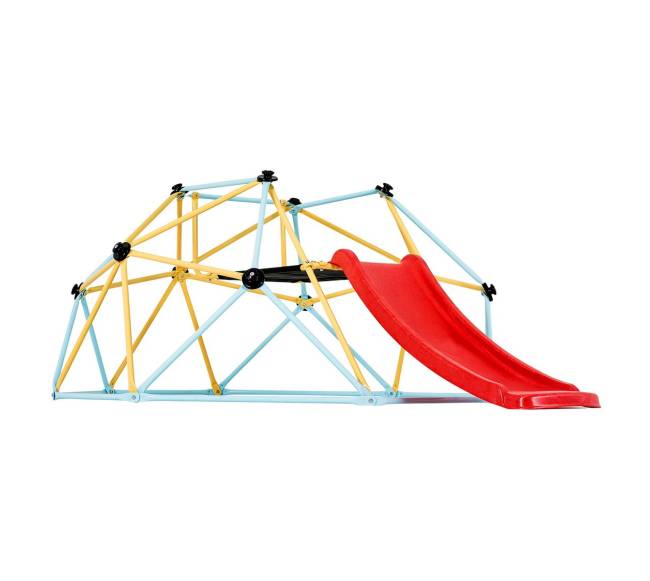 Geometrinis vaikų laipiojimo kupolas su čiuožykla0