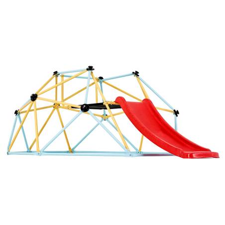 Geometrinis vaikų laipiojimo kupolas su čiuožykla0