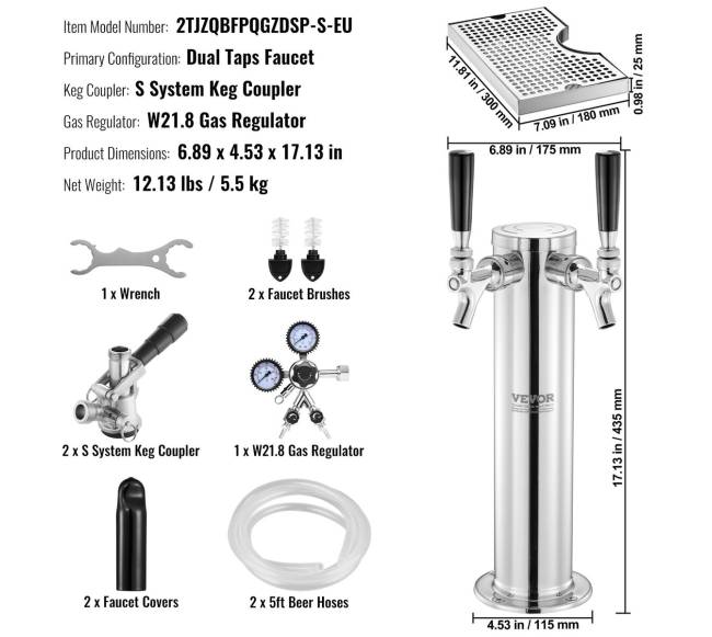 Kegeratoriaus bokšto komplektas su dviem čiaupais6