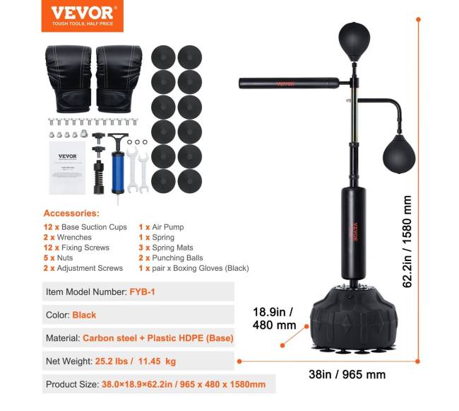 Bokso greičio treniruoklis su stovu6