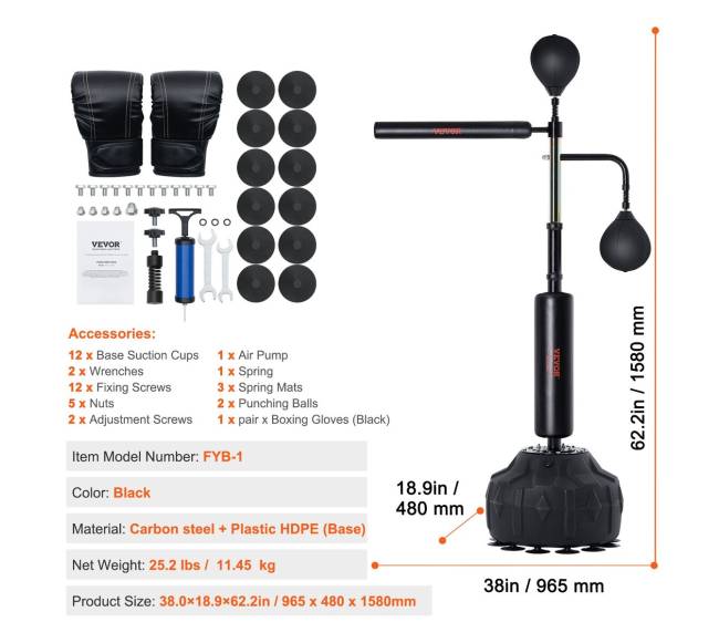 Bokso greičio treniruoklis su stovu10