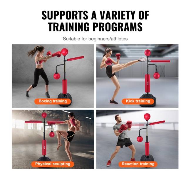 Bokso greičio treniruočių maišas su stovu5