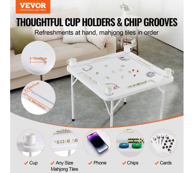 Sulankstomas mahjong stalas su puodelių laikikliais1