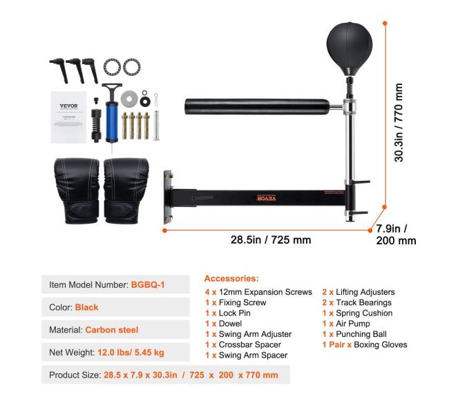 Sieninis boksinis besisukantis strypas su kamuoliu10
