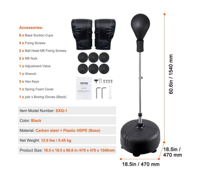 Reguliuojamas bokso kriaušės krepšys su pirštinėmis10