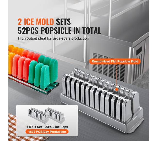 Komercinė ledinukų gaminimo mašina su 2 formomis2