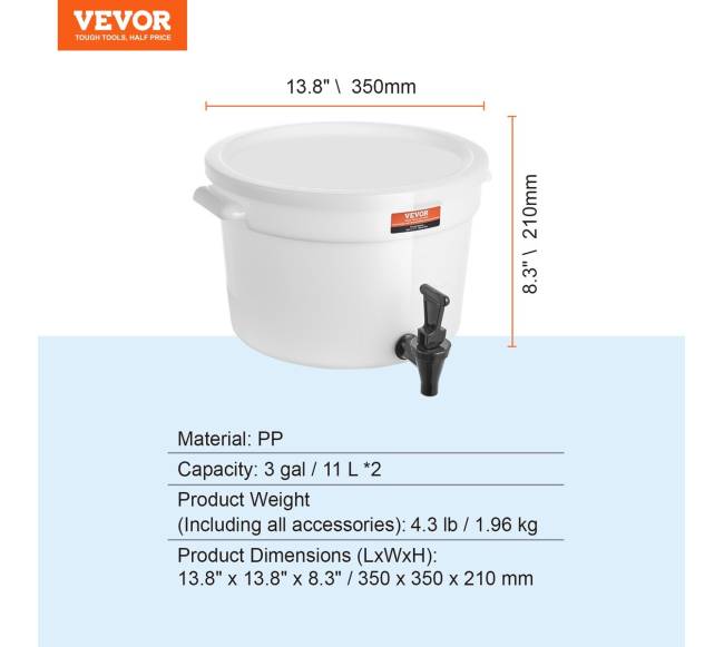 Gėrimų dozatorius 11L su kraneliu, 2 vnt.6