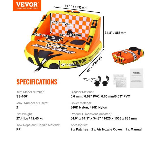 Vandens sporto tempimo vamzdis 1-2 asmenims6